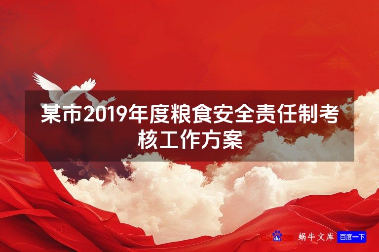 某市2019年度粮食安全责任制考核工作方案