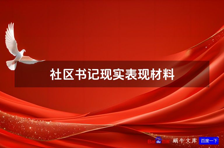 社区书记现实表现材料