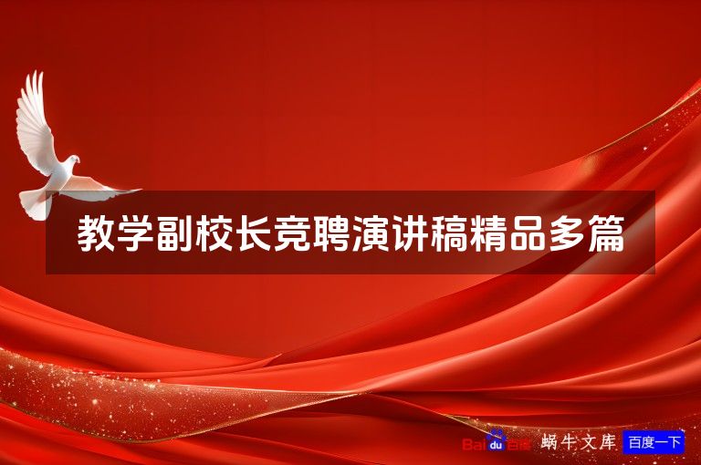 教学副校长竞聘演讲稿精品多篇