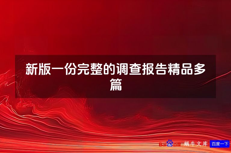 新版一份完整的调查报告精品多篇
