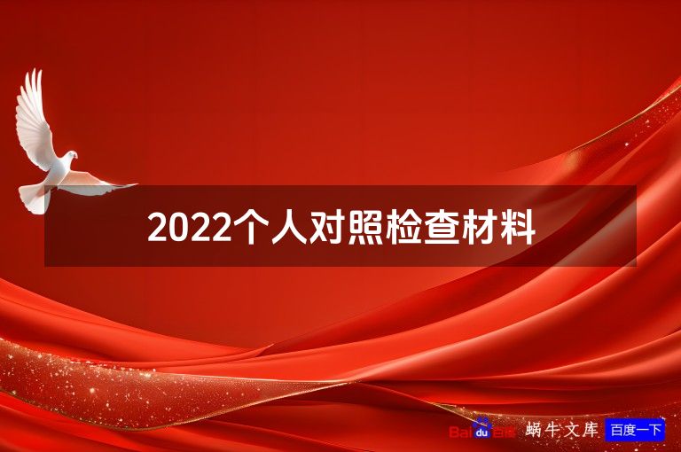 2022个人对照检查材料