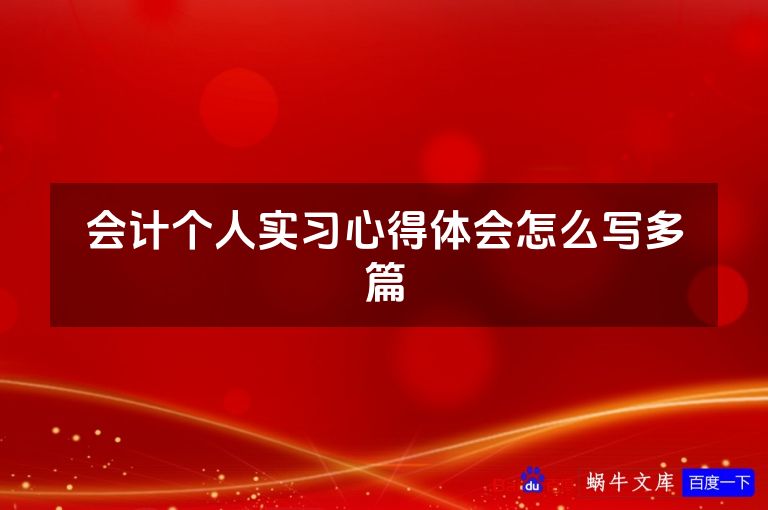会计个人实习心得体会怎么写多篇