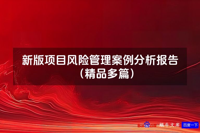 新版项目风险管理案例分析报告(精品多篇)