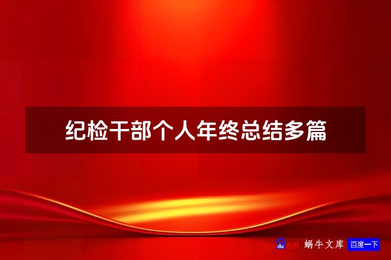 纪检干部个人年终总结多篇