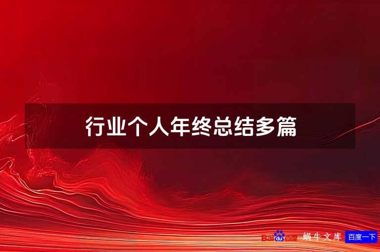 行业个人年终总结多篇