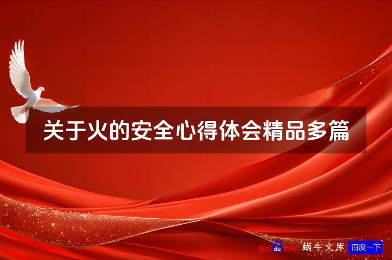 关于火的安全心得体会精品多篇