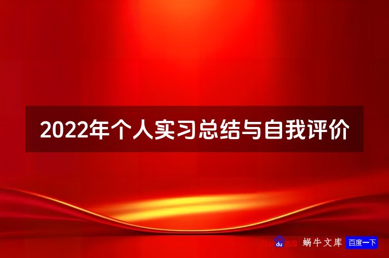 2022年个人实习总结与自我评价