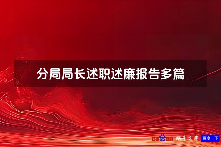 分局局长述职述廉报告多篇