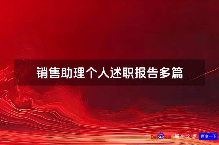 销售助理个人述职报告多篇