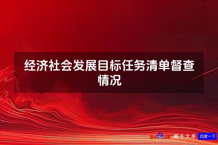 经济社会发展目标任务清单督查情况