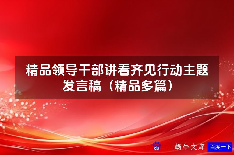 精品领导干部讲看齐见行动主题发言稿（精品多篇）