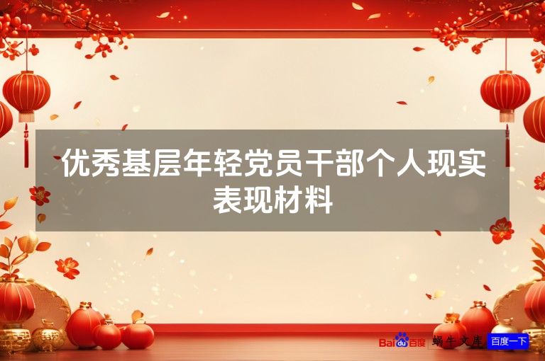 优秀基层年轻党员干部个人现实表现材料