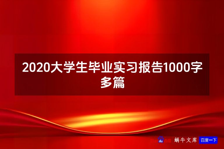 2020大学生毕业实习报告1000字多篇