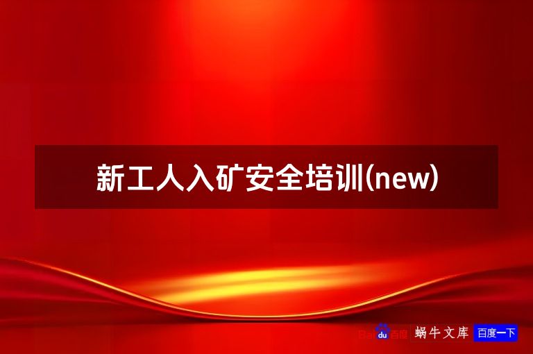 新工人入矿安全培训(new)