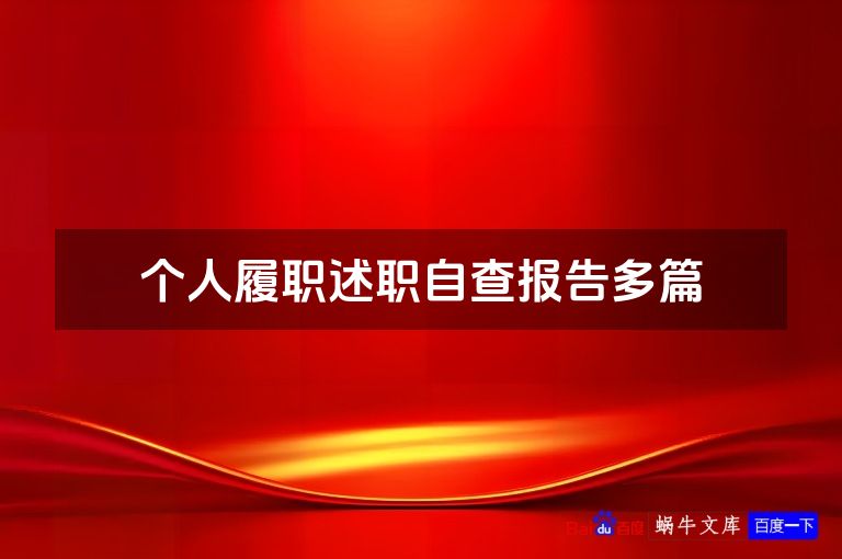 个人履职述职自查报告多篇