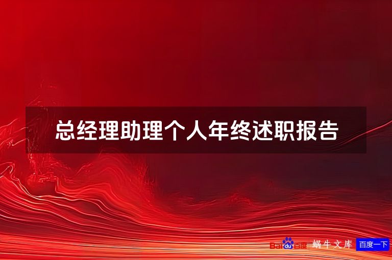 总经理助理个人年终述职报告