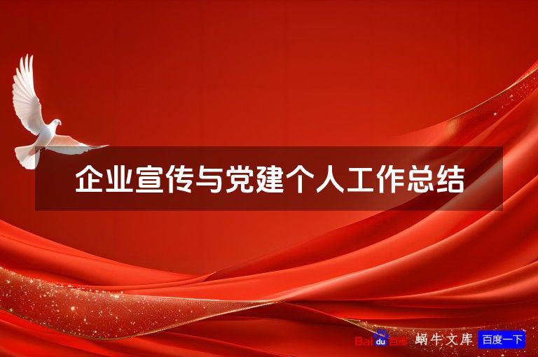 企业宣传与党建个人工作总结