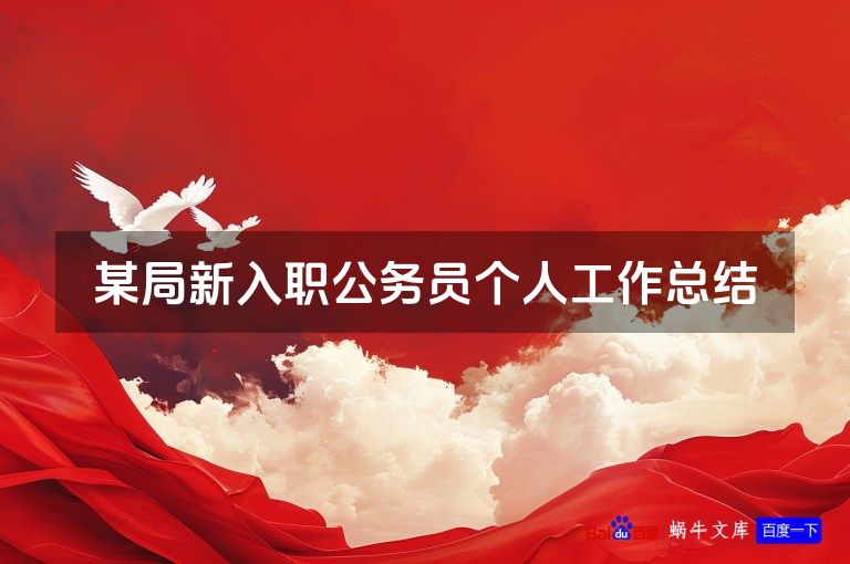 某局新入职公务员个人工作总结