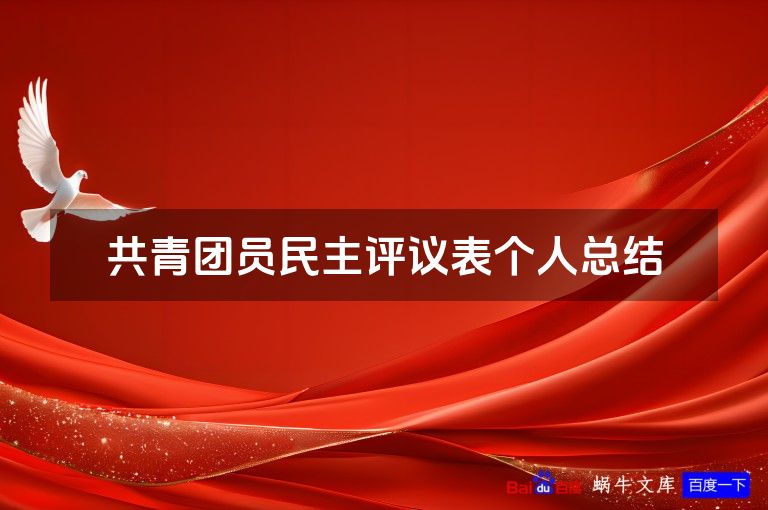 共青团员民主评议表个人总结