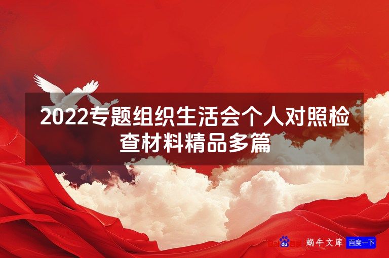 2022专题组织生活会个人对照检查材料精品多篇