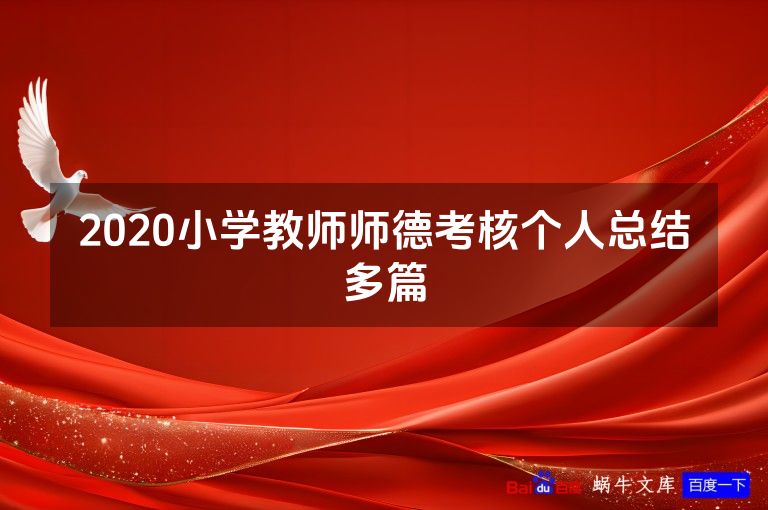 2020小学教师师德考核个人总结多篇