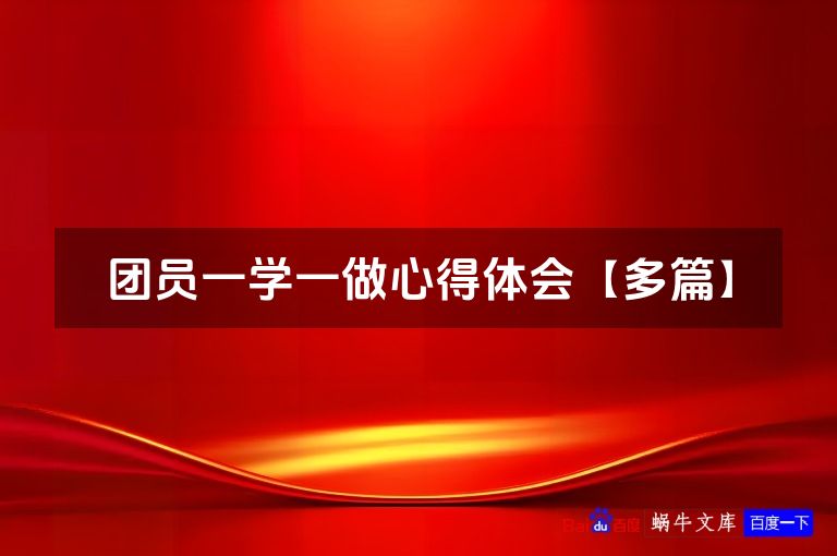 团员一学一做心得体会【多篇】