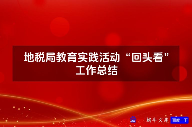 地税局教育实践活动“回头看”工作总结