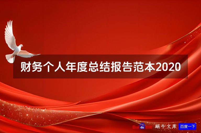 财务个人年度总结报告范本2020
