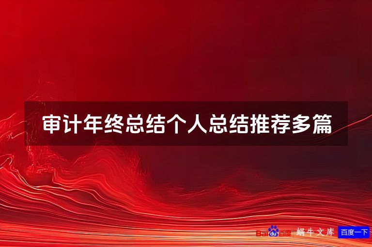 审计年终总结个人总结推荐多篇