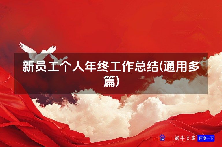 新员工个人年终工作总结(通用多篇)
