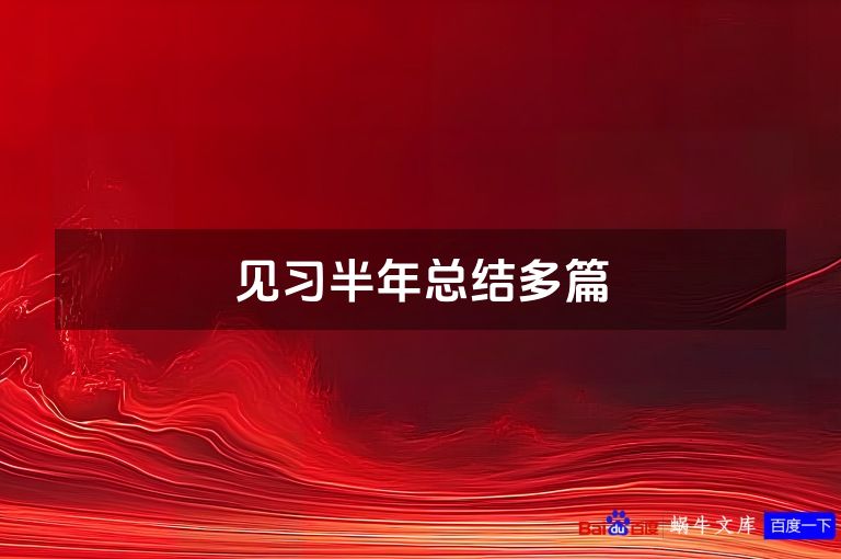 见习半年总结多篇