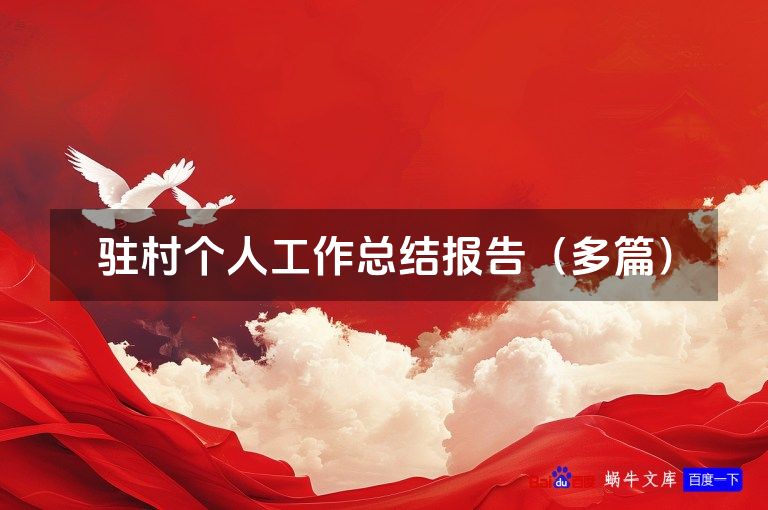 驻村个人工作总结报告（多篇）