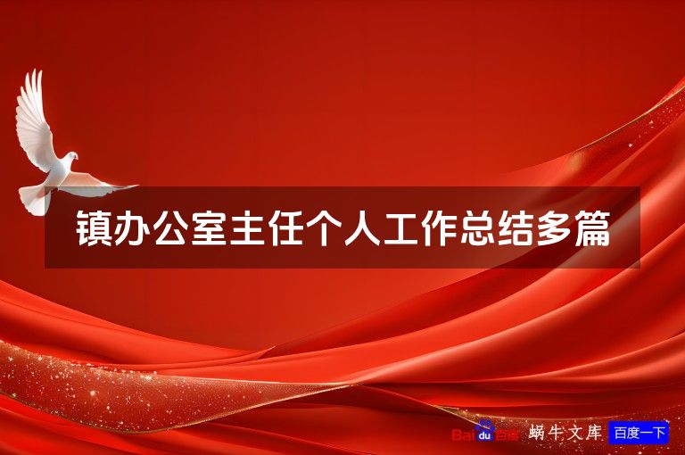 镇办公室主任个人工作总结多篇