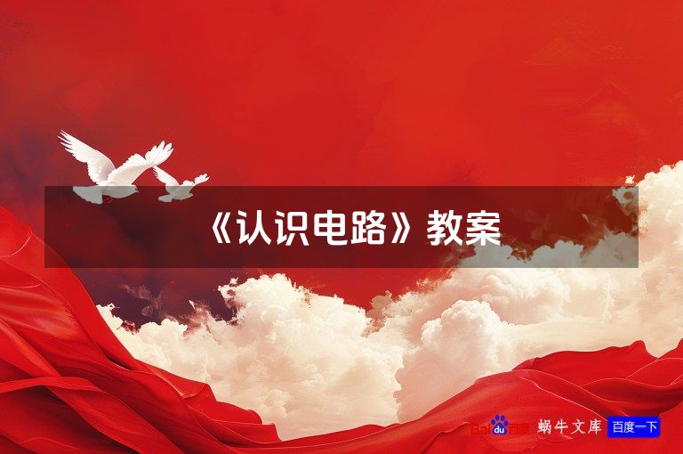 《认识电路》教案