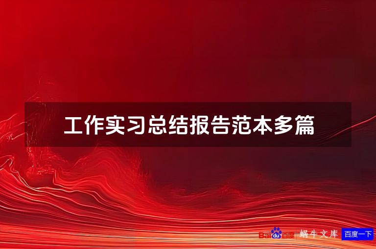 工作实习总结报告范本多篇