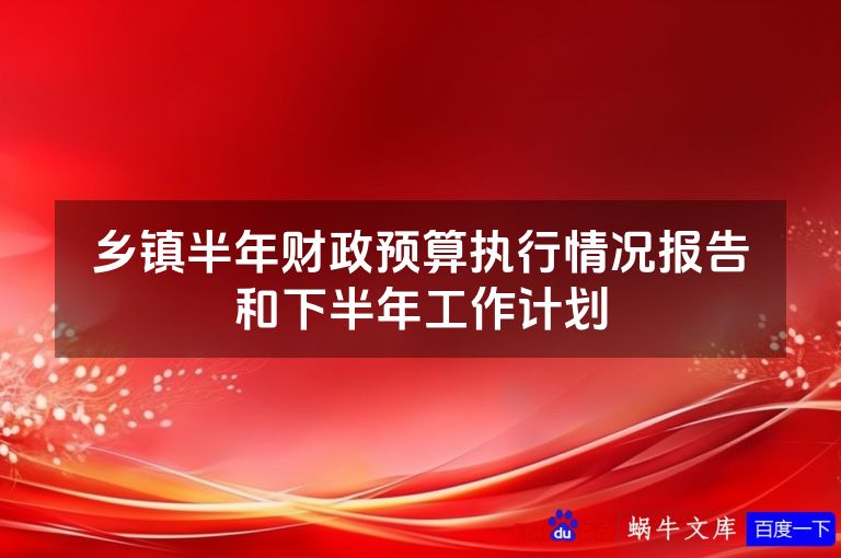 乡镇半年财政预算执行情况报告和下半年工作计划