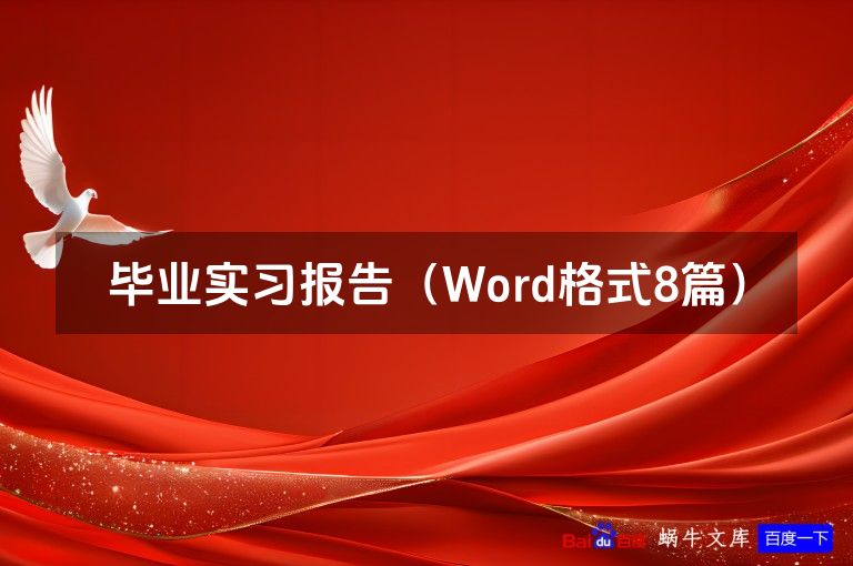 毕业实习报告（Word格式8篇）