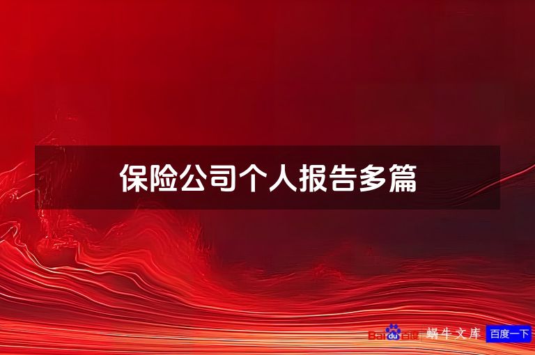 保险公司个人报告多篇