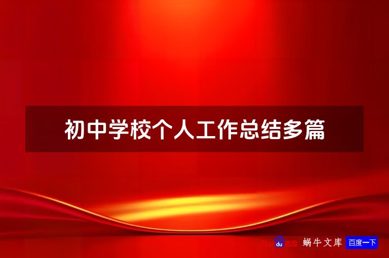 初中学校个人工作总结多篇