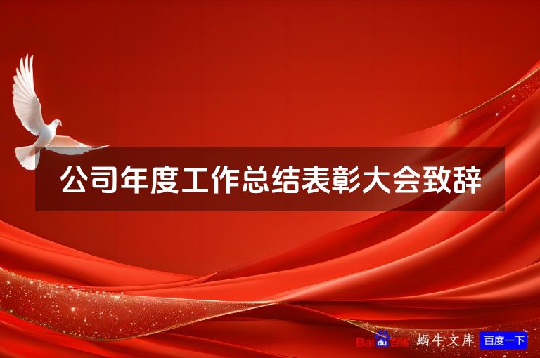 公司年度工作总结表彰大会致辞