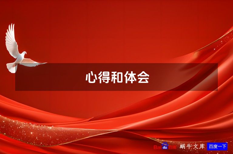 心得和体会