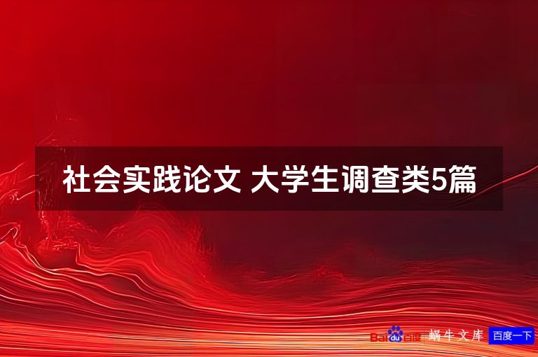 社会实践论文 大学生调查类5篇