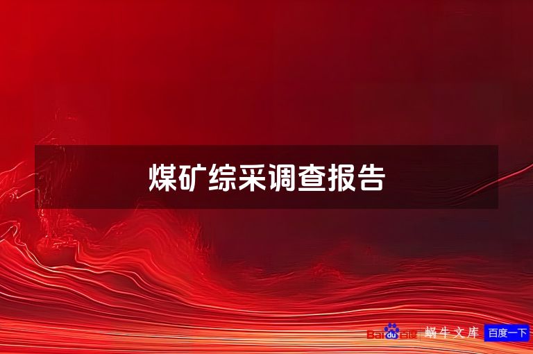 煤矿综采调查报告