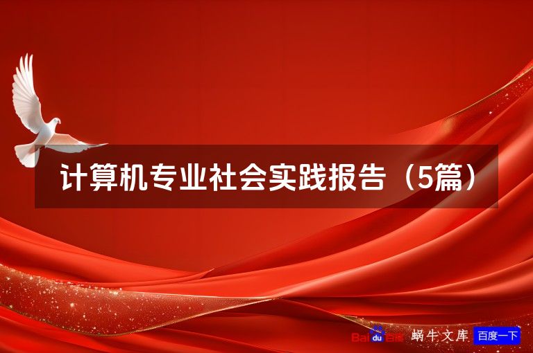计算机专业社会实践报告（5篇）