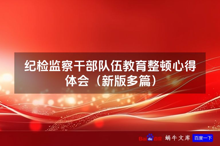 纪检监察干部队伍教育整顿心得体会(新版多篇)
