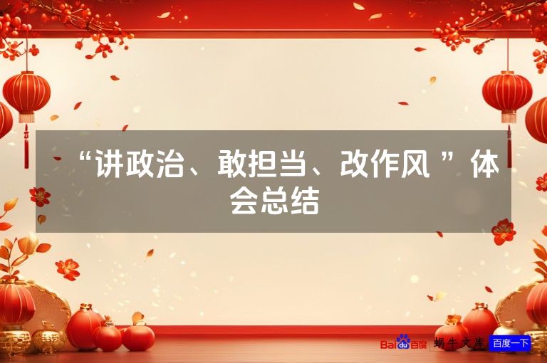 “讲政治、敢担当、改作风 ”体会总结