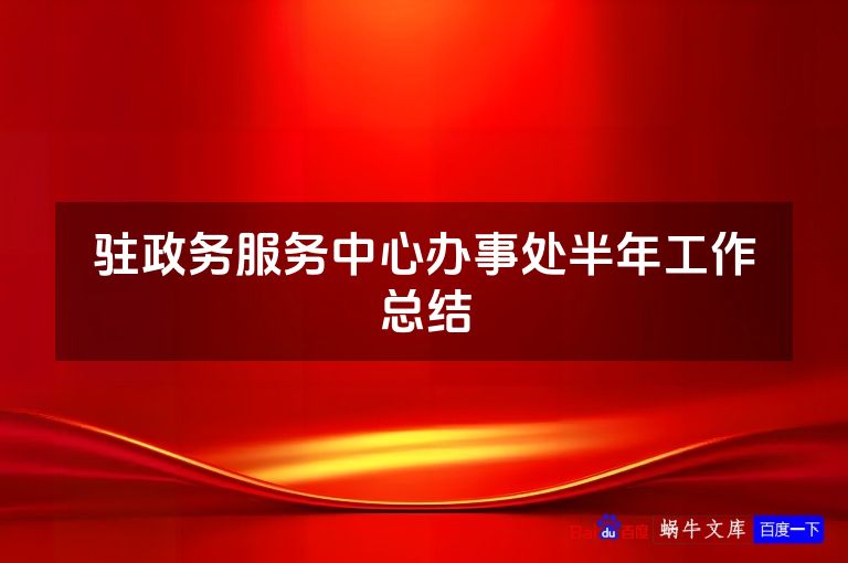 驻政务服务中心办事处半年工作总结