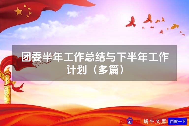 团委半年工作总结与下半年工作计划（多篇）