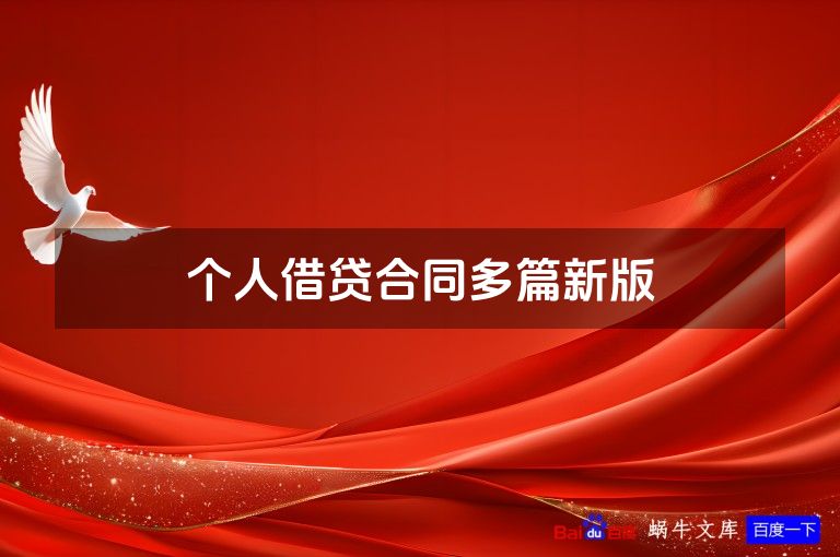 个人借贷合同多篇新版