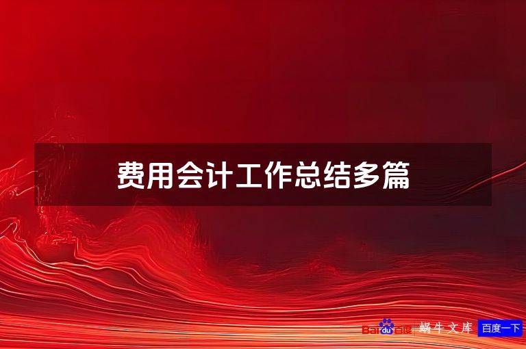 费用会计工作总结多篇